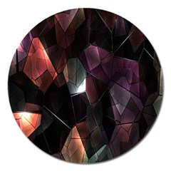 Crystals Background Design Luxury Magnet 5  (round) by Nexatart