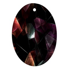 Crystals Background Design Luxury Oval Ornament (two Sides) by Nexatart