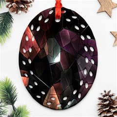 Crystals Background Design Luxury Ornament (oval Filigree) by Nexatart