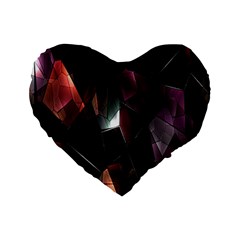 Crystals Background Design Luxury Standard 16  Premium Heart Shape Cushions by Nexatart