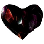 Crystals Background Design Luxury Large 19  Premium Heart Shape Cushions Front