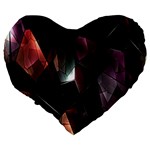 Crystals Background Design Luxury Large 19  Premium Heart Shape Cushions Back