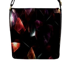 Crystals Background Design Luxury Flap Messenger Bag (l)  by Nexatart