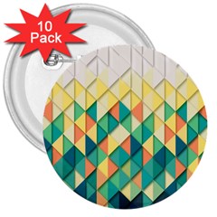 Background Geometric Triangle 3  Buttons (10 Pack)  by Nexatart