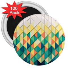 Background Geometric Triangle 3  Magnets (100 Pack) by Nexatart