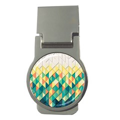 Background Geometric Triangle Money Clips (round)  by Nexatart