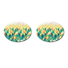 Background Geometric Triangle Cufflinks (oval) by Nexatart