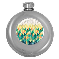 Background Geometric Triangle Round Hip Flask (5 Oz) by Nexatart