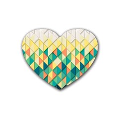 Background Geometric Triangle Rubber Coaster (heart)  by Nexatart