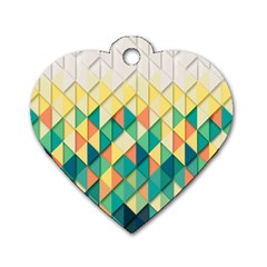 Background Geometric Triangle Dog Tag Heart (two Sides) by Nexatart