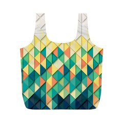 Background Geometric Triangle Full Print Recycle Bags (m)  by Nexatart