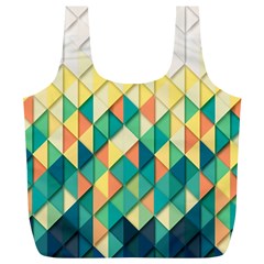 Background Geometric Triangle Full Print Recycle Bags (l)  by Nexatart