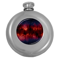 Astronomy Space Galaxy Fog Round Hip Flask (5 Oz) by Nexatart