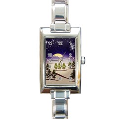 Background Christmas Snow Figure Rectangle Italian Charm Watch by Nexatart