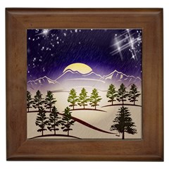 Background Christmas Snow Figure Framed Tiles