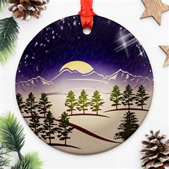 Background Christmas Snow Figure Ornament (round) by Nexatart