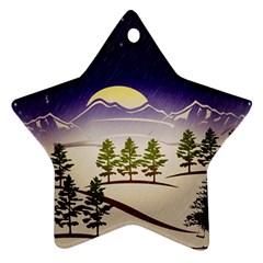 Background Christmas Snow Figure Ornament (Star)