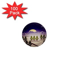 Background Christmas Snow Figure 1  Mini Magnets (100 pack) 