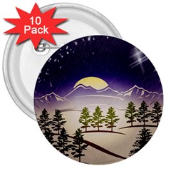 Background Christmas Snow Figure 3  Buttons (10 Pack)  by Nexatart