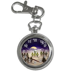 Background Christmas Snow Figure Key Chain Watches by Nexatart