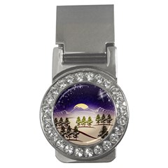 Background Christmas Snow Figure Money Clips (CZ) 