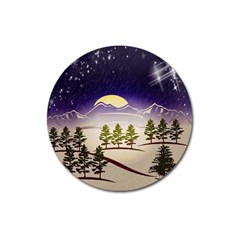 Background Christmas Snow Figure Magnet 3  (round) by Nexatart