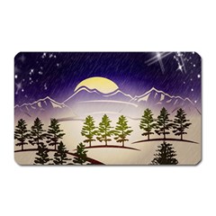 Background Christmas Snow Figure Magnet (Rectangular)