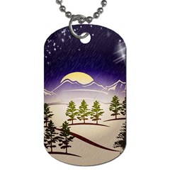 Background Christmas Snow Figure Dog Tag (one Side) by Nexatart