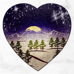 Background Christmas Snow Figure Jigsaw Puzzle (Heart)