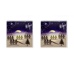 Background Christmas Snow Figure Cufflinks (square) by Nexatart