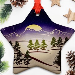 Background Christmas Snow Figure Star Ornament (Two Sides)