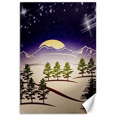 Background Christmas Snow Figure Canvas 12  x 18  