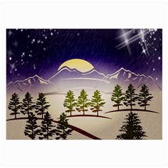 Background Christmas Snow Figure Large Glasses Cloth (2-side) by Nexatart