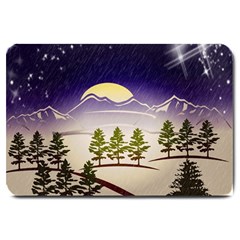 Background Christmas Snow Figure Large Doormat 