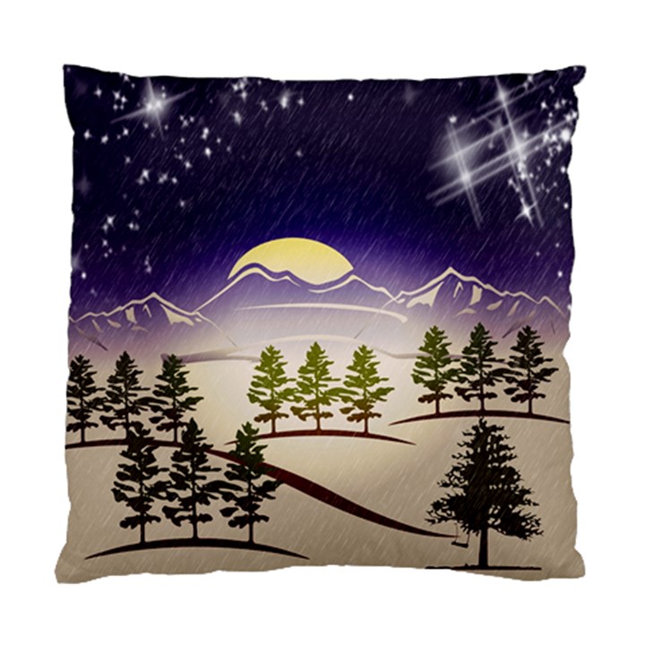 Background Christmas Snow Figure Standard Cushion Case (Two Sides)