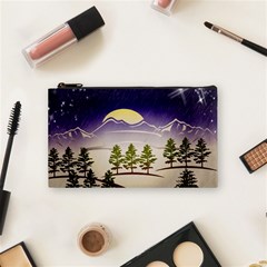 Background Christmas Snow Figure Cosmetic Bag (Small) 