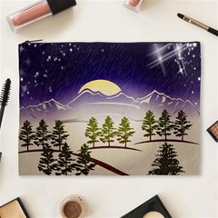 Background Christmas Snow Figure Cosmetic Bag (xl) by Nexatart