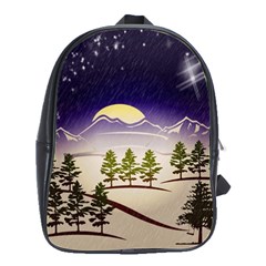 Background Christmas Snow Figure School Bag (large) by Nexatart