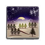 Background Christmas Snow Figure Memory Card Reader (Square) Front