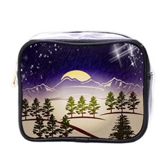 Background Christmas Snow Figure Mini Toiletries Bags