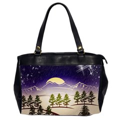 Background Christmas Snow Figure Office Handbags (2 Sides) 