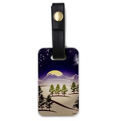 Background Christmas Snow Figure Luggage Tags (One Side) 