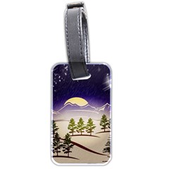 Background Christmas Snow Figure Luggage Tags (two Sides) by Nexatart