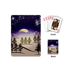 Background Christmas Snow Figure Playing Cards (mini)  by Nexatart