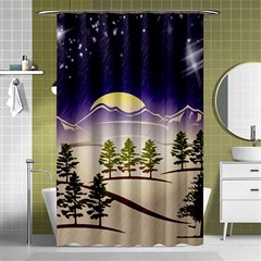 Background Christmas Snow Figure Shower Curtain 48  x 72  (Small) 