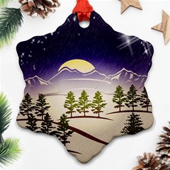 Background Christmas Snow Figure Ornament (Snowflake)