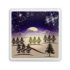 Background Christmas Snow Figure Memory Card Reader (Square) 