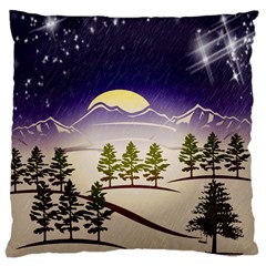 Background Christmas Snow Figure Large Cushion Case (one Side) by Nexatart