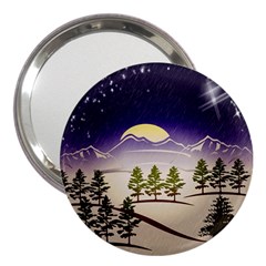 Background Christmas Snow Figure 3  Handbag Mirrors by Nexatart