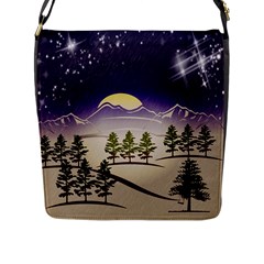 Background Christmas Snow Figure Flap Messenger Bag (l)  by Nexatart